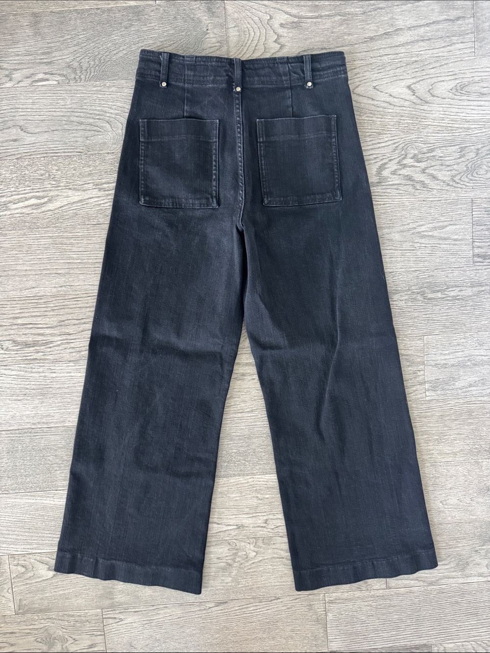 🌼Zara🌼 Washed Black High Rise Wide Leg Jeans, Size 8 - Picture 6 of 7